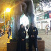 Sifu Julie Regis and Sifu Garry Mckenzie at the hands statue, Nathan Road (near the eastern entrance to Kowloon Park).