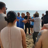 Sifu Garry Mckenzie giving training instructions at  Cheung Sha beach on Lan Tau Island.