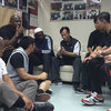 Talk time at Sifu Chau Lin Fat Shool in Kowloon.