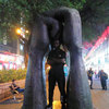 Sifu Bilal at the hands statue, Nathan Road (near the eastern entrance to Kowloon Park).
