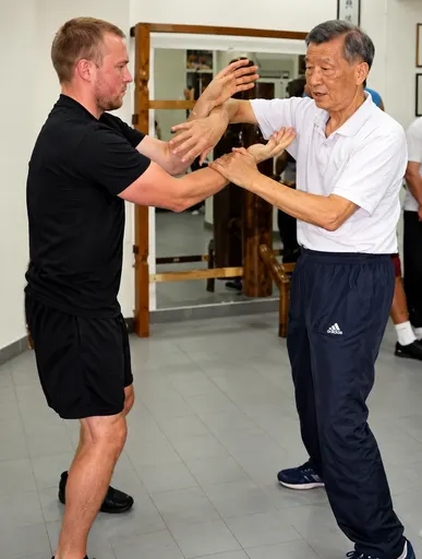 Grand Master Ip Ching and Roger Play Chi Sau