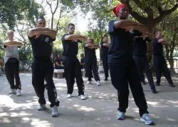 Chum Kiu training at Kowloon Park, Hong Kong