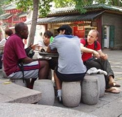 Sifu Kola in conversation with others at the Ip Man Tong